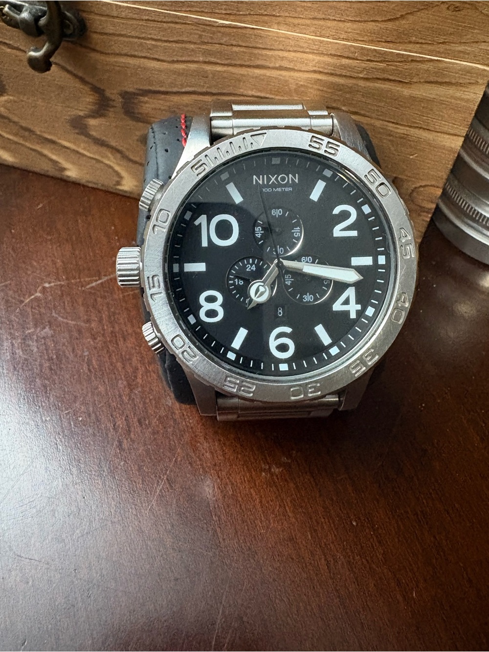 Men’s Nixon 51-30 Stainless Steel Watch with Black Dial and White Markers